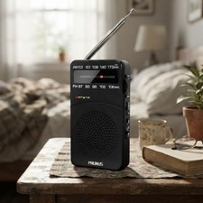 Versatile J-166 AM/FM Portable Radio - Built-in Antenna, Earphone Compatible