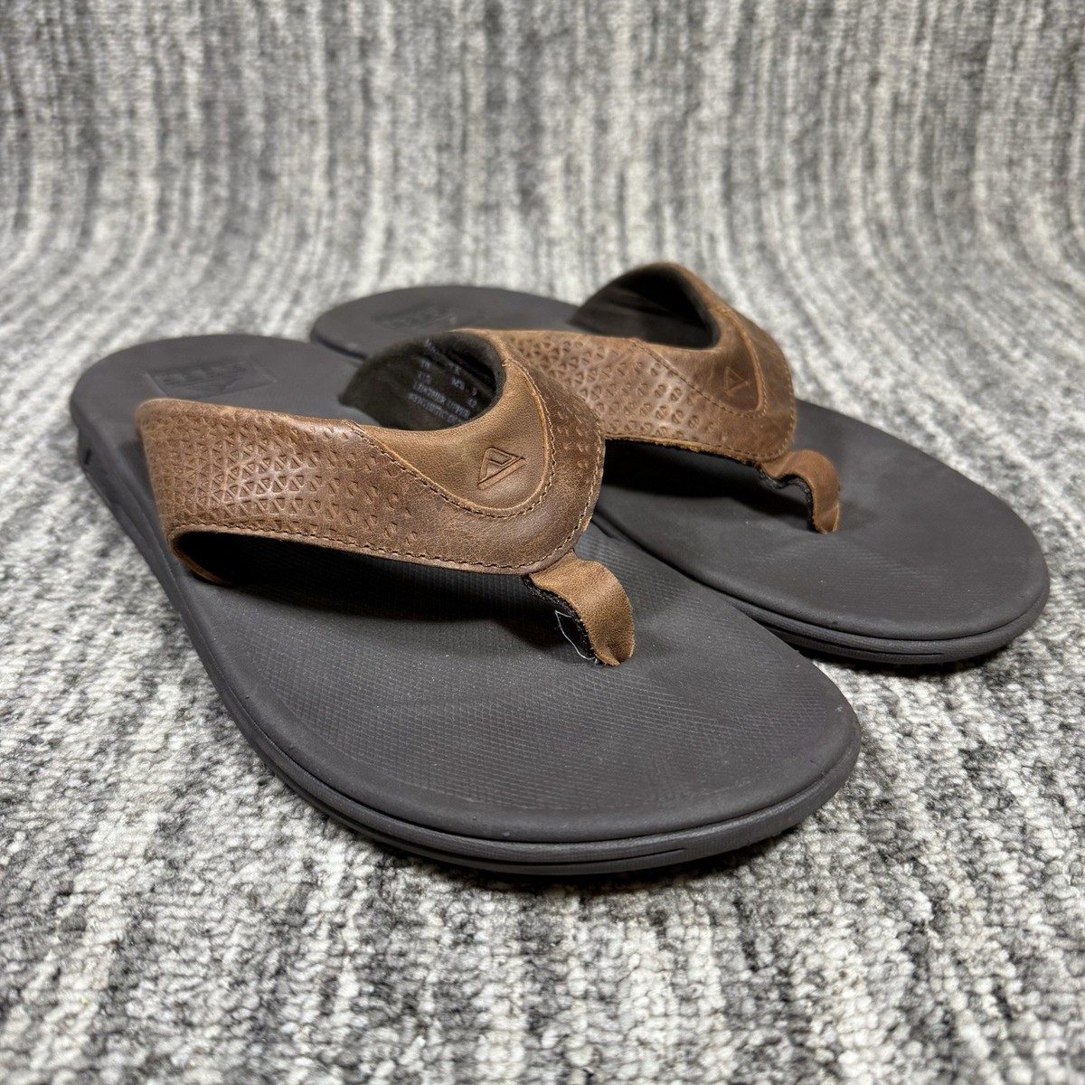 Reef Leather Brown Strap Flip Flops Men’s Sz 9 C-17 CLK