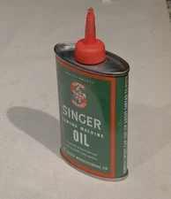 Singer Sewing Machine Oil Metal Can Used