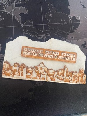 Eichler's Stone Pray for the peace of Jerusalem Scroll Magnet 4in x 2in