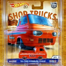 Hot Wheels Culture Shop Trucks '60s Ford Econoline Pickup Matte Red Real Riders