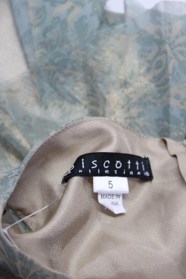 Biscotti Girls Green Floral Sequins Crew Neck Sleeveless Gown Dress Size 5 - Image 3 of 4