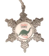 Sinclair Gas Christmas ornament,Sinclair Dino Gas Logo Xmas snowflake ornament