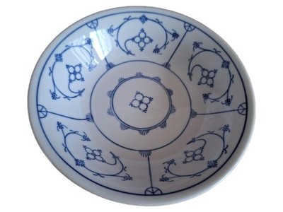 Jäger Eisenberg Dessertschüssel Indisch Blau Porzellan 21cm DDR Vintage