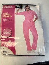 Barbie Movie Pink Power Jumpsuit Costume Adult Medium 8-10 Spirit Halloween New