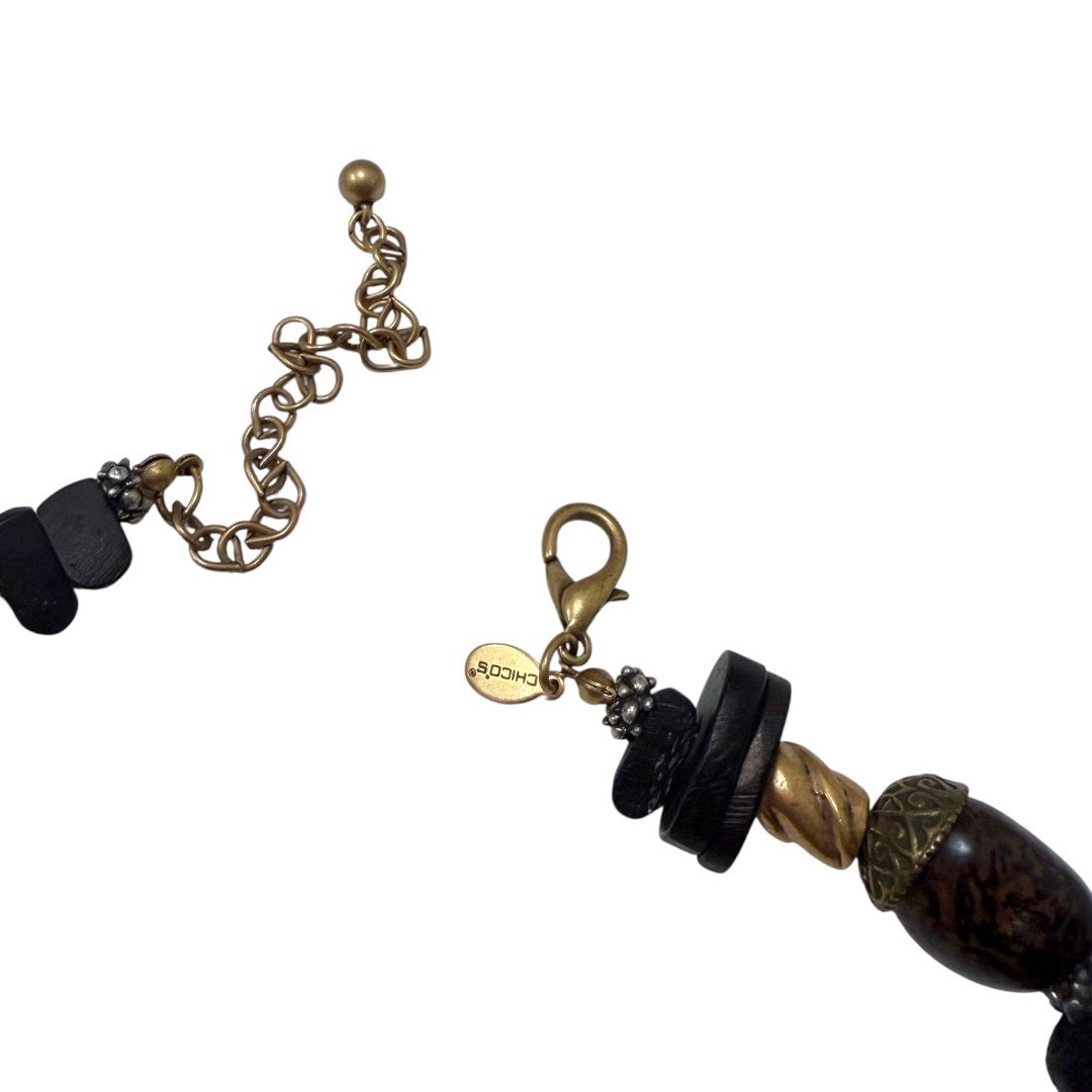 Chico’s Layered Mixed Bead Statement Necklace Boh… - image 4