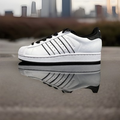 Adidas Superstar II Shoes Mens Size 5.5 , Womens Size 6.5 White Black Leather