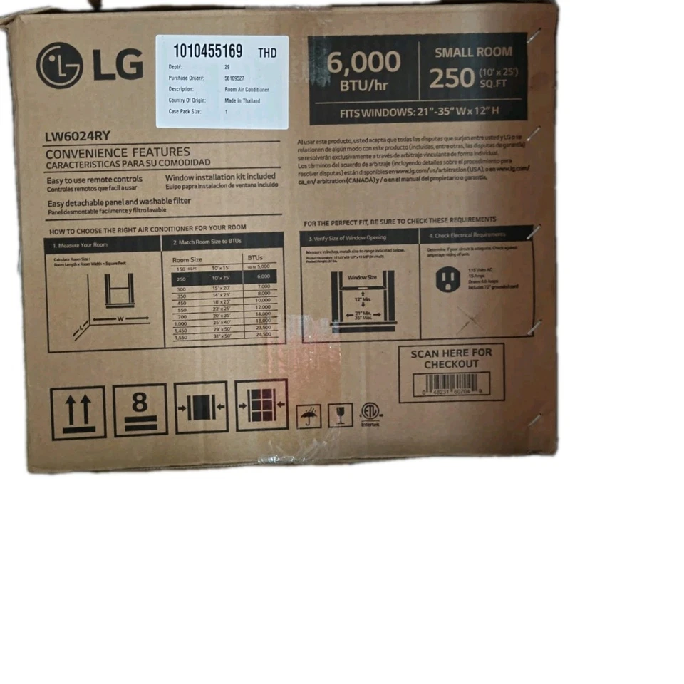LG 6,000 BTU 115V Window Air Conditioner With Remote and Dehumidifier LW6024RY - Image 2 of 2