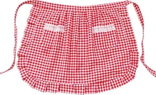 Waist Pocket Half Bistro Kitchen Cooking Apron Red Checkered