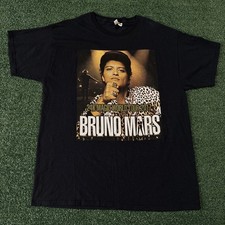 Bruno Mars 24k Magic World Tour 2017 Shirt XL Double Sided Black Crew Neck NEW
