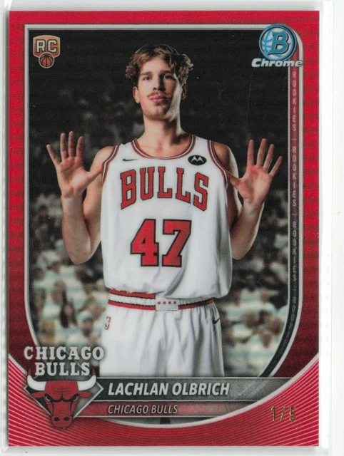 2025-26 Bowman Basketball Lachlan Olbrich #BCV-51 Red Refractor RC 1/5