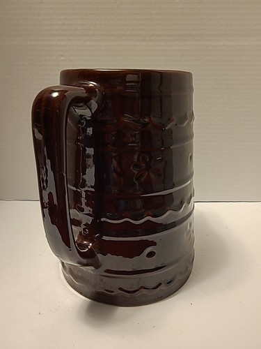 Vintage MARCREST Daisy & Dot Oven-Proof Stoneware Pitcher 8" Dark Brown USA - Picture 2 of 13