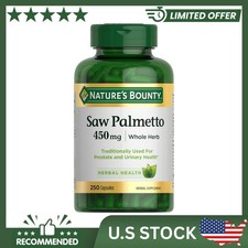 Nature's Bounty Saw Palmetto 250 Count Herbal Supplement For Men's Health, 450mg
