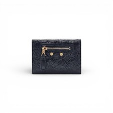 Balenciaga City Distressed Leather Bifold Cardcase Mini Wallet Black - NWOT 600