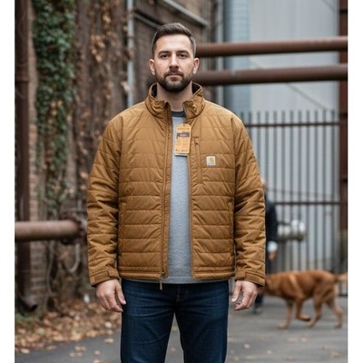 Carhartt Rain Defender Lightweight Insulated Jacket Brown Relaxed Mens Small NWT