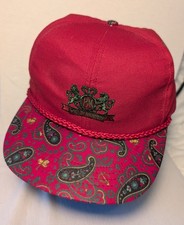 Vintage Philip Morris Hat USA Made Snapback Red Embroidered Paisley