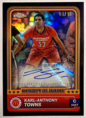 Karl-Anthony Towns Auto 1/10 Auto Topps 2024 Chrome McDonald's All American