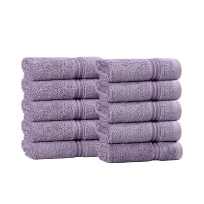 Superior Ägyptische Baumwolle 10-teiliges Gesicht Handtuch Set, Royal Lila