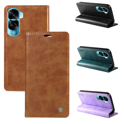  Für Huawei Honor 90 50 70 Retro magnetisch PU Leder Geldbörse Hülle Handyhülle
