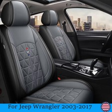 Luxury Car Seat Cover Cushion Full Set Pu Leather For Jeep Wrangler 2003-2017