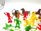 Vintage Lot of 25 Plastic Western Cowboys Horses Indians Toy Figures  — photo 2