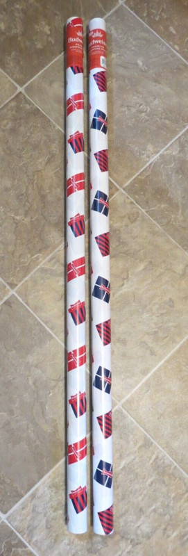 New Budweiser gift wrap Holiday Beer Wrapping Paper 3.33' x 6 yd each 2 Rolls