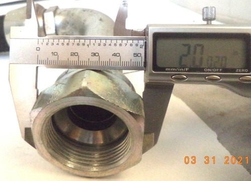 Dayco 1-1/8 inch ID Hydraulic Hose Asy Y920-20-20 w/90-deg and straight fittings - Picture 7 of 8
