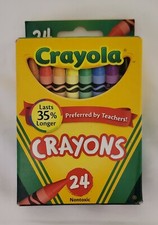 CRAYOLA CRAYONS box of 24 Nontoxic Colors STANDARD SIZE Eco-Evolution 52-3024