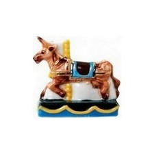 Fève de la série _ Animaux de manège _ Vitrine collection miniature porcelaine
