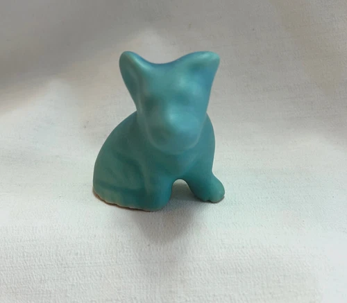 Van Briggle Scottish Terrier/Sitting Dog Ming Blue