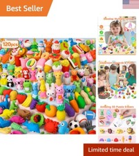 120 Pack Animal Pencil Erasers - Mini Puzzle Erasers for Kids - Classroom Pri...
