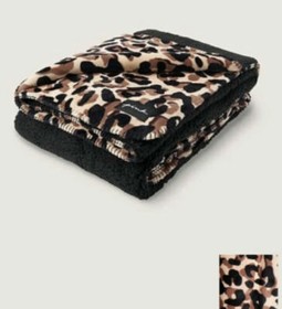 Victoria's Secret Pink Leopard Sherpa Blanket Brown Black Animal Print 60"x72"