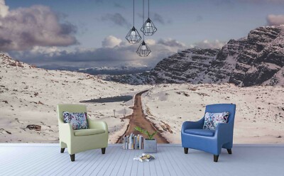 3D Cloud Sky Snow Land View Tale Self-adhesive Removable Wallpaper Murals Wall