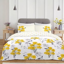 Reversible Duvet Quilt Cover Bedding Set With Pillowcase Single Double King Size