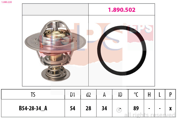 1.880.220 EPS Thermostat, coolant for SAAB