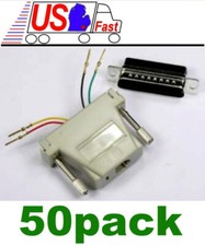 Lot50x DB25pin Male RJ11 4wire 6P4C Jack Modular Port Adapter Aux/Data/Telephone