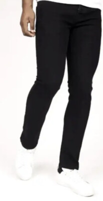New Mens Crosshatch Buraca Slim Fit Jeans Wash Black