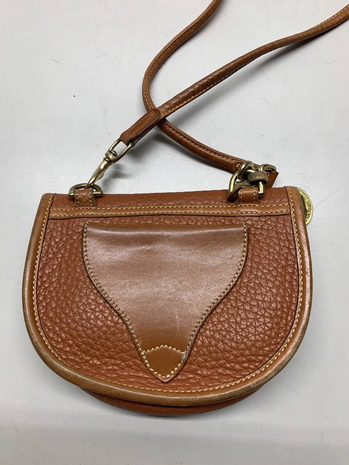 Borsa a tracolla vintage Dooney & Bourke piccola pelle marrone tracolla Russet rara