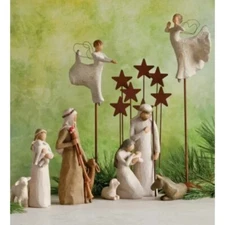 ornament manger nativity set Born Scene  figure set Xmas gift DE