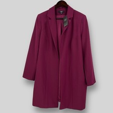 Joanna Hope Womens Plum Longline Blazer Jacket Size Uk-18 Eu-46 Brand New