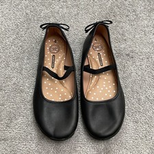 Wonder Nation Memory Foam Ballet Flat Dress Shoes Girls 4 Black Leather Comfort