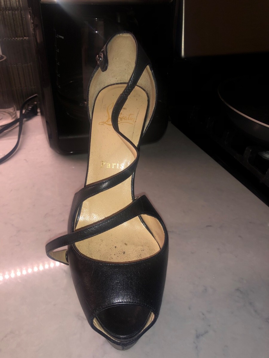 Super High and Sexy Black Christian Louboutin Leather Strappy