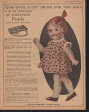 1933 COMFORT NANCY LEE BABY DOLL PEARL JEWELRY CHILD TOY AGUSTA MAINE AD 13080