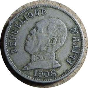 elf Haiti 50 Cent 1908 President  Waterbury Mint