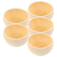 5PCS Unfinished Wooden Craft Bowls Bowls for Crafts Condiments