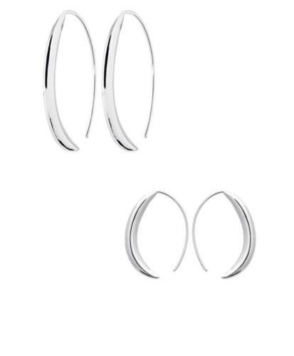 Orecchini Pendenti A Conchiglia In Argento 925 - Cut Out, 3,3 Cm, Con Gancio A Pesce