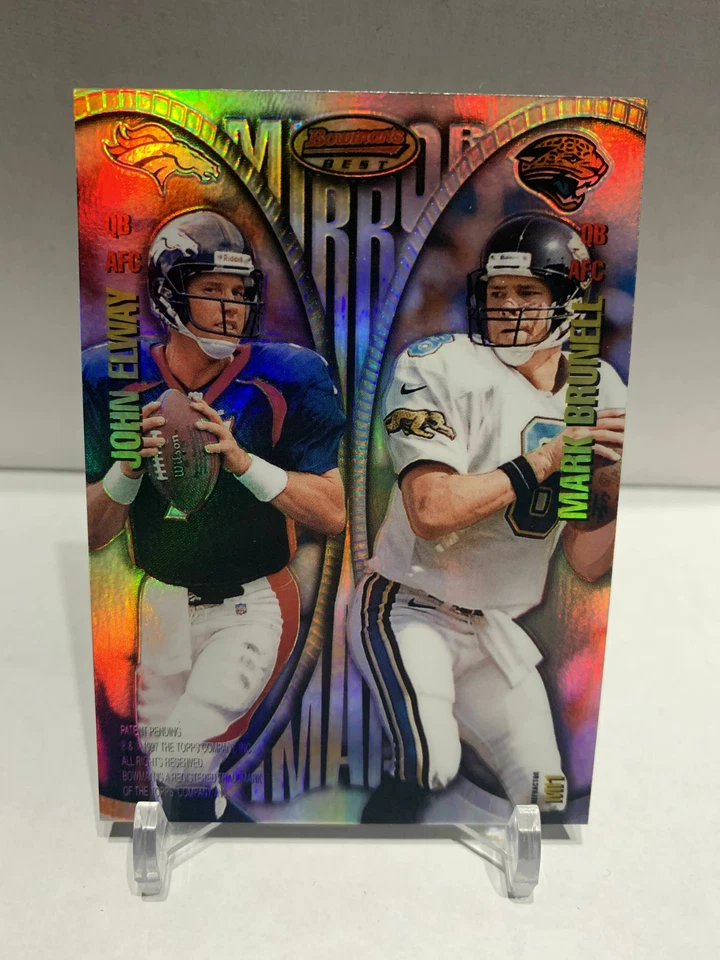 1997 Bowmans Best Mirror Image Refractor #MI1 John Elway Brett Favre Brunnell - Imagem 2 de 2