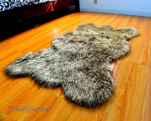 New Bearskin Faux Fur Rug Cute Bear Furry Throw Rug   58" x 84" - Picture 1 of 3