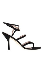  500 STUART WEITZMAN JULINA SANDAL HEEL SUEDE BLACK STRAPPY GLADIATOR 8 MD1 