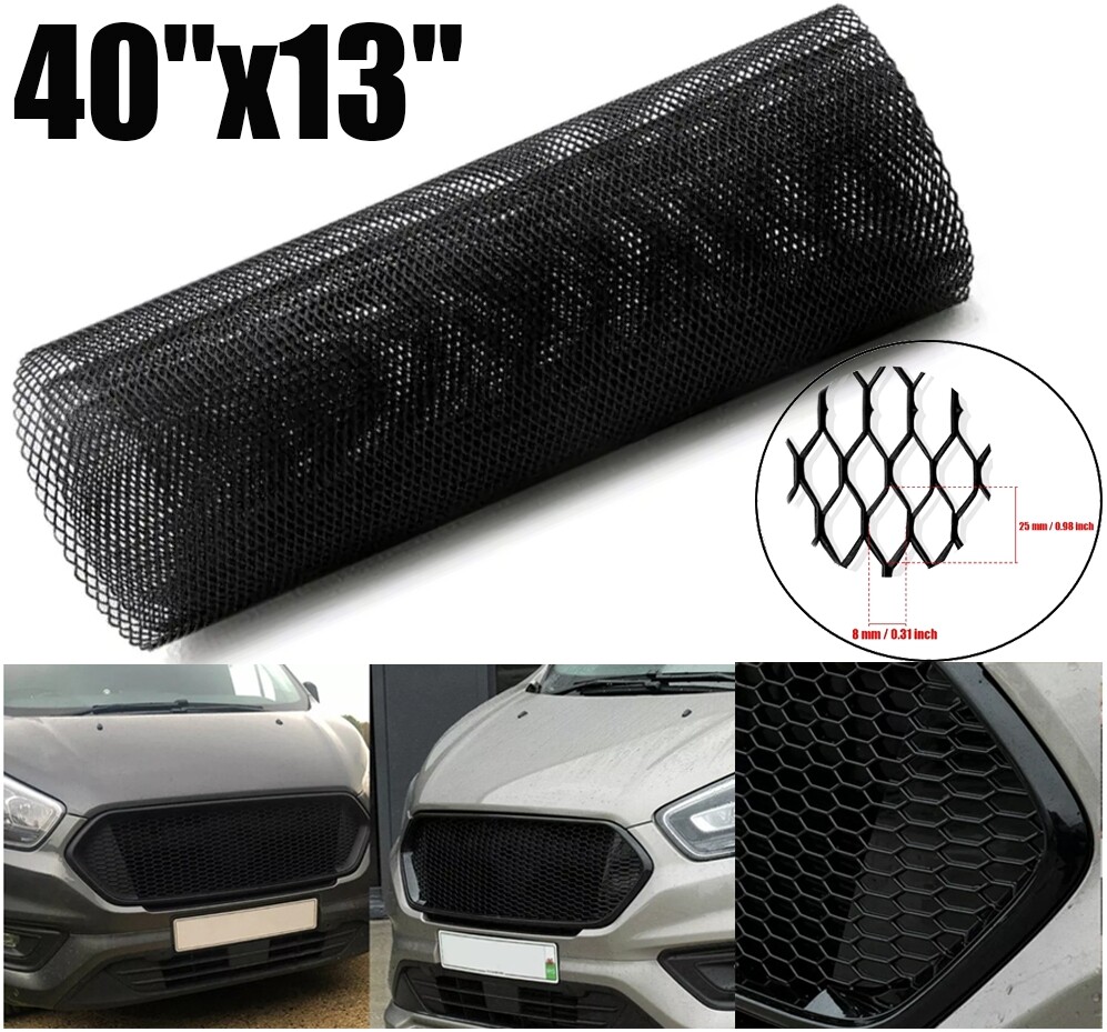 Car Front Bumper Fender Hood Vent Universal Grille Net 40”X13'' Mesh Grill Cover